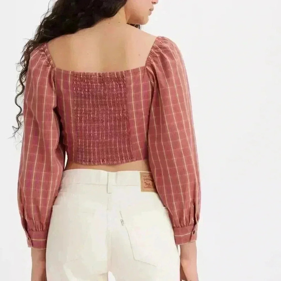LEVIS DEVIN BLOUSE RED SIZE XS - Picture 2 of 9